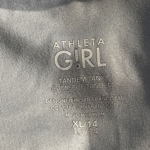 Athleta Girl Tandem Tank Girl's Size Extra Large XL 14 Blue Swirls Layered Look - Picture 13 of 15